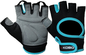 Kobo Exercise Weight Lifting Grippy Hand Protector Padded_H Gym & Fitness Gloves (XL, Assorted)