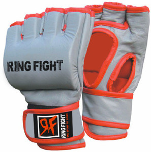 Ring Fight Grappling Gloves Boxing Gloves (M, Grey, Red)