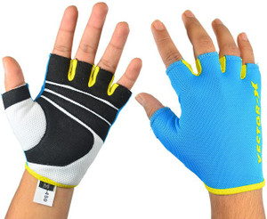 Vector X Weight Lifting Gym & Fitness Gloves (M, Blue, Yellow)