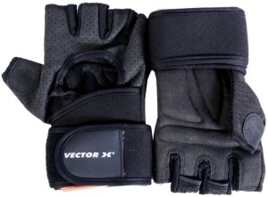 Vector X VX-500 Gym & Fitness Gloves (XL, Black)