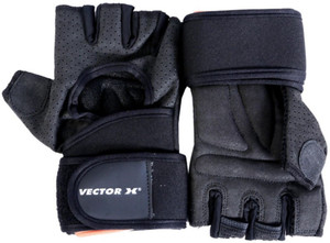 Vector X VX-500 Gym & Fitness Gloves (XL, Black)