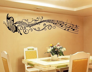Oren Empower Butterfly And Music Notes Wall Decal Black Best Price