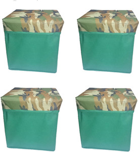 Addyz 4 Foldable Laundary Storage Seat Box Living Bedroom Stoolgreen