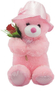 Tickles Cute Teddy with a Rose - 27 inch