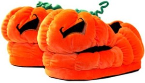 Toy Vault Jack O'Lantern Orange Pumpkin Plush Slippers  - 25 inch