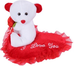 Deals India Deals India Teddy with Rose on Heart (Red ) with I love you music  - 26 cm