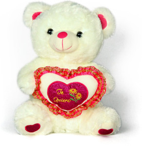 V Golly Jolly Nx Ivory Teddy Wid Glitter Heart(8-13) - 45 cm