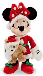 Disney Santa Minnie Mouse Plush With Duffy The Bear Medium 16''