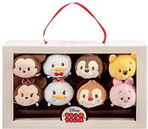 Disney Mickey Mouse and Friends Valentine Candy Box ''Tsum Tsum'' Plush Set - 3.5 inch