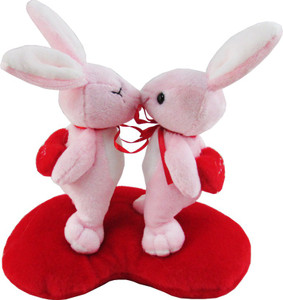 Tabby Toys Kissing Soft Bunny On Heart - 22 cm