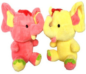 Chinmayi Small Combo Elephant Soft Toy, Gift Smile To Your Kids - 20 cm