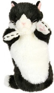 The Puppet Company Black And White Cat Long Sleeved Glove Puppet