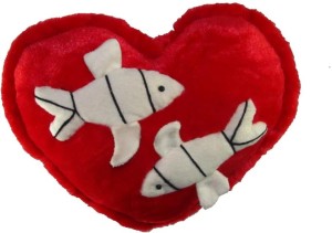 Tickles Heart Cushion With Fish  - 35 cm
