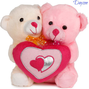Dayzee Valentine Couple Teddy With Heart - 30 cm