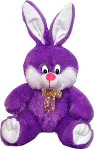 Tabby Purple Cute & Happy Bunny Soft Toy - 35 cm
