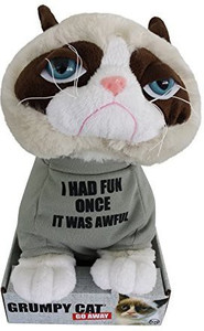 Grumpy Cat Animal Plush 10 Inch Tshirt Says I Had Fun Once It Was