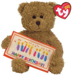 Ty Happy Birthday Gold Bear