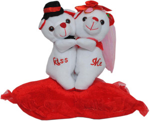 Trimurti Imported Fur Beautiful Teddy Couple on Heart - 30 cm