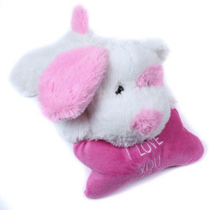 Beverly Hills Teddy Bear Plush Dog With Pink 'I Love You' Bone Co