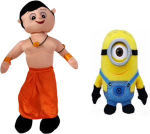 Poonam Big Size Chota Bheem Kids Plush Soft Toy 50cm (20inch) With 3D 1 Eyed blue Minion 25cm - 50 cm