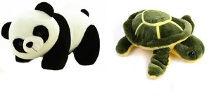 Deals India Panda Soft Toy (26 cm) and Green Turtle (30 cm) combo - 30 cm