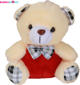 Babies Bloom Comfortable Cream Teddy Bear Plush Toy With Necktie - 20 cm