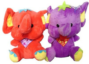 Chinmayi Small Combo Elephant Soft Toy, Gift Smile To Your Kids - 20 cm