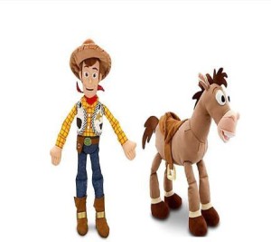 Disney Woody and Bullseye Set Toy Story Exclusive Deluxe Plush Figures  - 18 inch