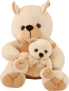 Cally Mother Teddy with Cute Baby  - 25 cm