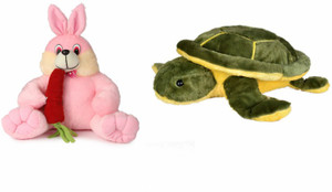 Deals India Deals India Bunny with carrot - 35 cm and Giant Turtle Soft Toy -25 cm - 35 cm