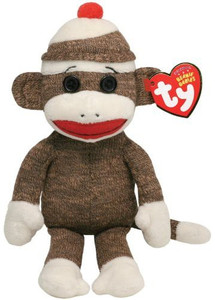 TY Beanie Babies Socks The Sock Monkey Brown