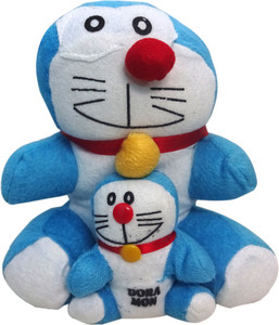 SRK Groups Blue And White Cotton Doraemon Soft Toy - 23 cm