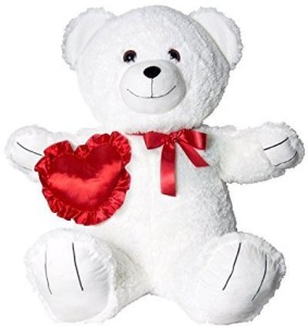 U-B Cuddly Valentine'S Day 2Ft Tall Jumbo Teddy Bearwhite With Red