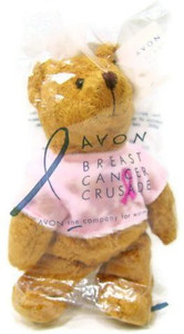 Avon Breast Cancer Crusade Mini Bean Bag Pink Ribbon Teddy Bear