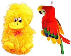 Deals India Musical Parrot and Musical Duck combo - 30 cm