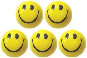 Kosh Smiley Face Squeeze Ball (Pack of 5) - 3 inch