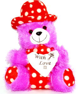 VASA Spongy Stuff Metallic And Pile Fabric Cap Sitting Bear Multi Colour For Kids - 12 inch