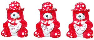 Pari Combo Of Red Teddy 30 Cm (Set Of 3) - 30 cm