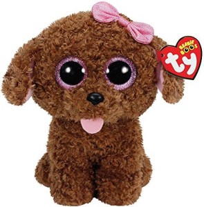 TY Beanie Babies Maddie The Brown Dog With Bow Plush