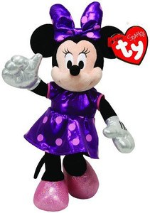 TY Beanie Babies Minnie Purple Sparkle Plush