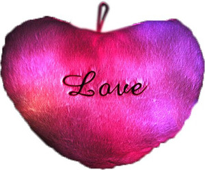 Atorakushon LIGHTING & MUSICAL HEART TEDDY SOFT TEDDY BEAR LOVE VALENTINE COUPLE BIRTHDAY GIFT CUSHION PILLOW - 40 cm