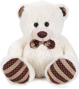 Starwalk Teddy Bear Plush Beige Color (Dotted Bow) - 14 inch