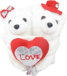 Tickles Couple Teddy With Love Heart  - 14 cm
