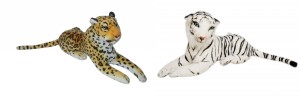 Cuddles Lovely Looking Soft White Tiger And Leopard Combo  - 12 inch