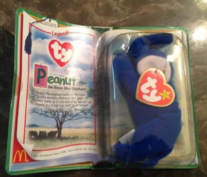 TY Beanie Babies Peanut The Royal Blue Elephant Tennie Ba