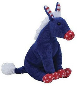 TY Beanie Babies 20 LefPatriotic Blue Donkey