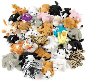 Fun Express Plush Mini Bean Bag Animal Assortment