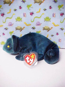 TY Beanie Babies Rainbow (Blue Tiedye) Chameleon