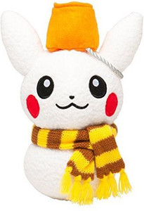 Pokmon center Pikachu Holiday 2014 Snowman Plush - 7 3/4