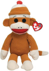 TY Beanie Babies Socks Monkey (Tan Corduroy)